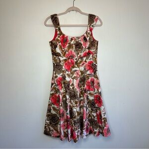 Maggy London Women’s Size 8 Floral Fit & Flare Dress Pink Brown